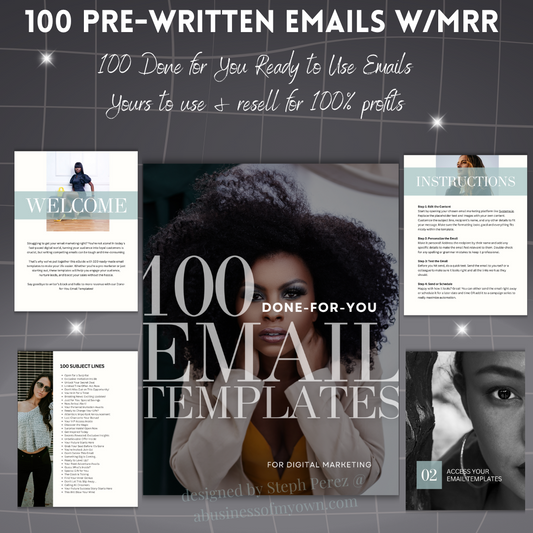 100 Ready Made Digital Marketing Emails w/MRR