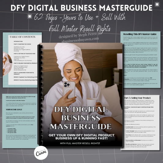 DFY Digital Business Masterguide w/Master Resell Rights