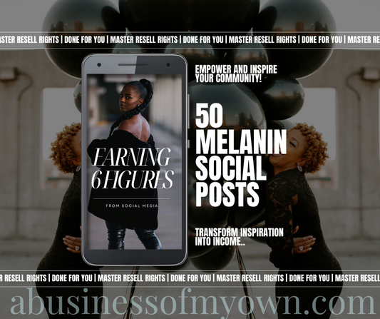 50 Melanin Social Media Posts w/MRR+PLR