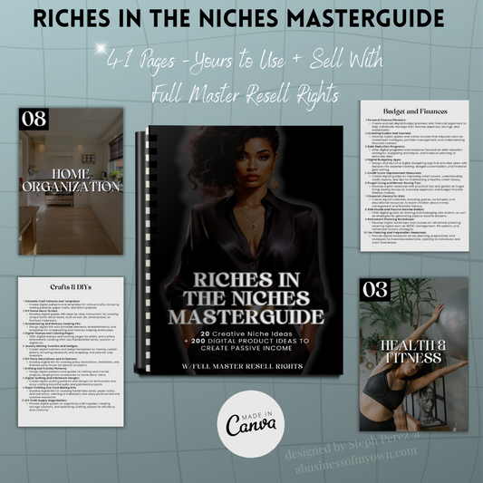 Riches In The Niches Masterguide w/Master Resell Rights