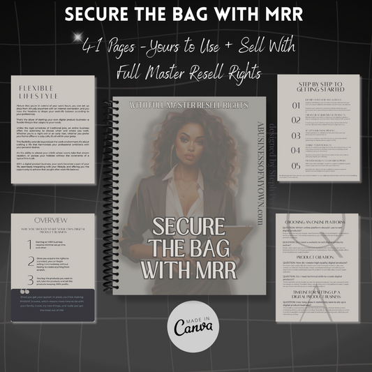 Secure the Bag With MRR w/Master Resell Rights