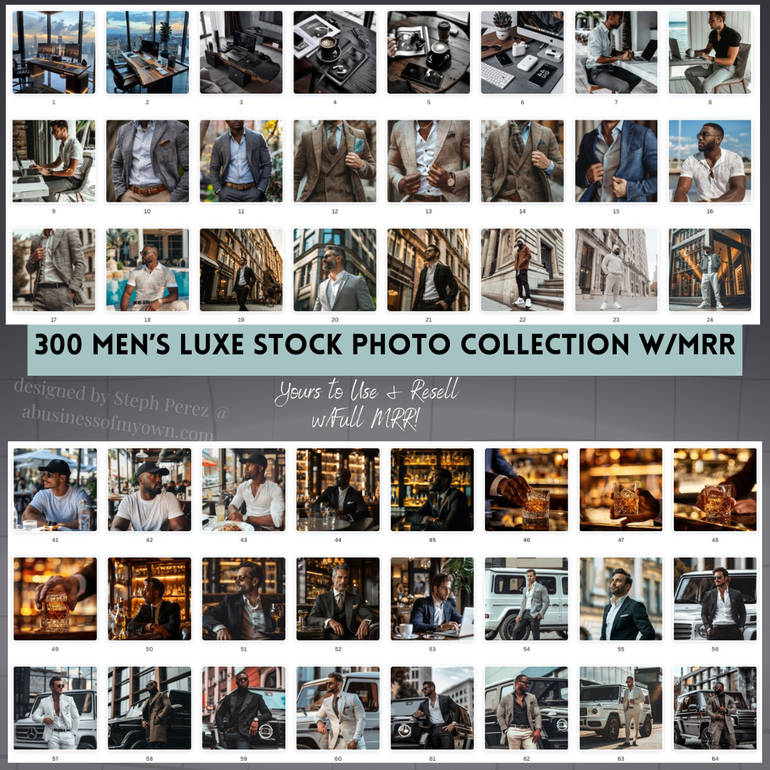 300 Men's Luxe Stock Photo Collection w/MRR