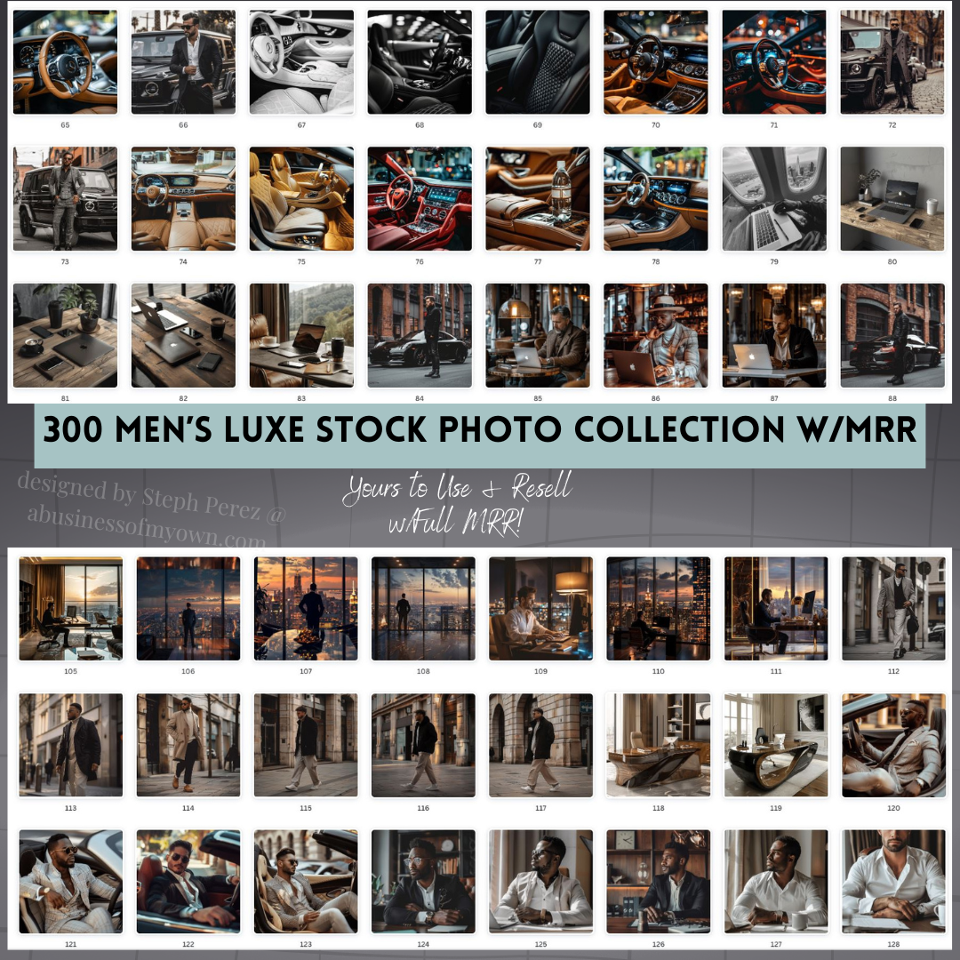 300 Men's Luxe Stock Photo Collection w/MRR