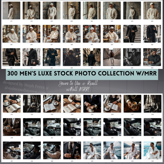 300 Men's Luxe Stock Photo Collection w/MRR