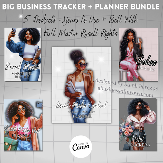 Big Business Tracker & Planner  Bundle w/MRR | LOW TICKET Tracker & Planner Bundle